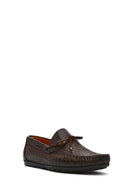 Men's Brown Crocodile Patterned Leather Casual Loafer | Derimod