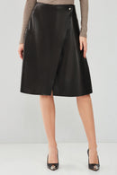 Mia Women's Black Leather Skirt | Derimod