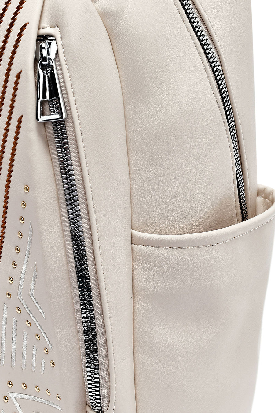 Woman Cream Printed Backpack