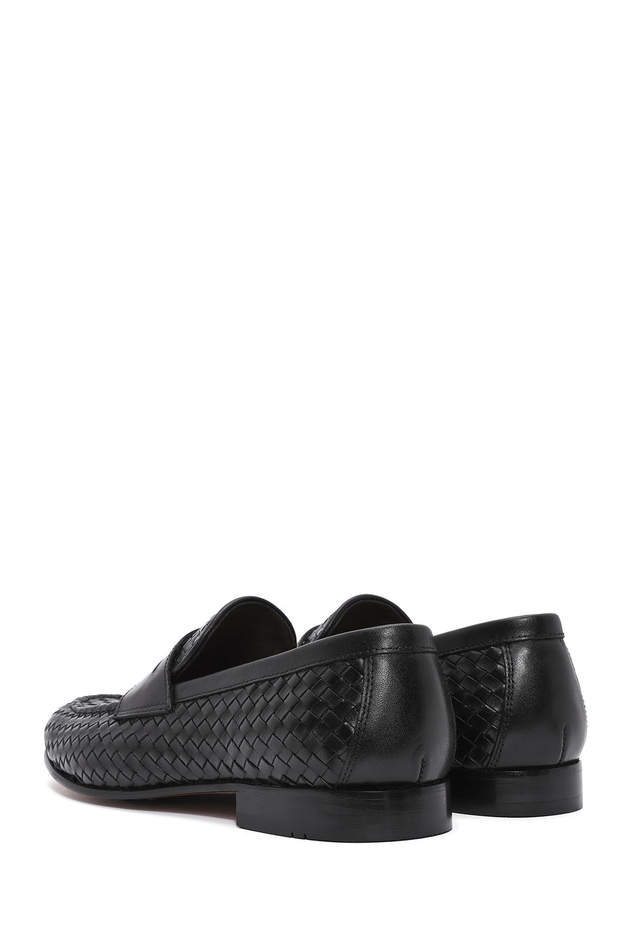 Men's Black Braided Leather Classic Loafer