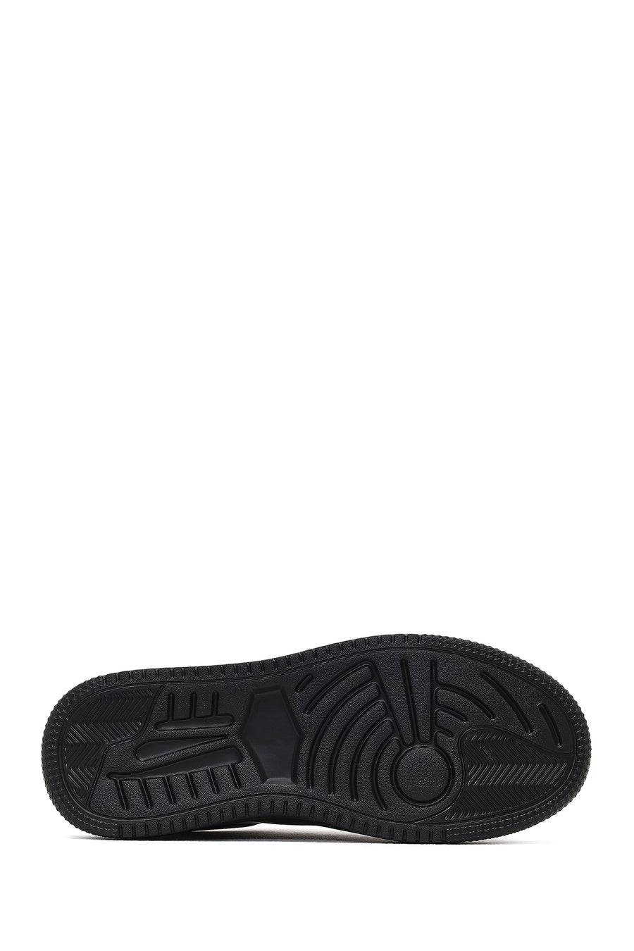 Erkek Siyah Kalın Tabanlı Deri Sneaker