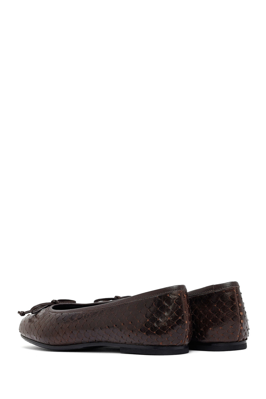 Woman Brown Patterned Leather Babet