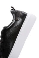 Men's Black Leather Thick Soled Sneaker | Derimod