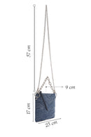 Women's Blue Long Chain Strap Quilted Handbag | Derimod