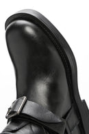 Women's Black Buckle Detailed Leather Boots | Derimod