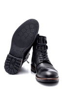 Men's Black Leather Zippered Boots | Derimod