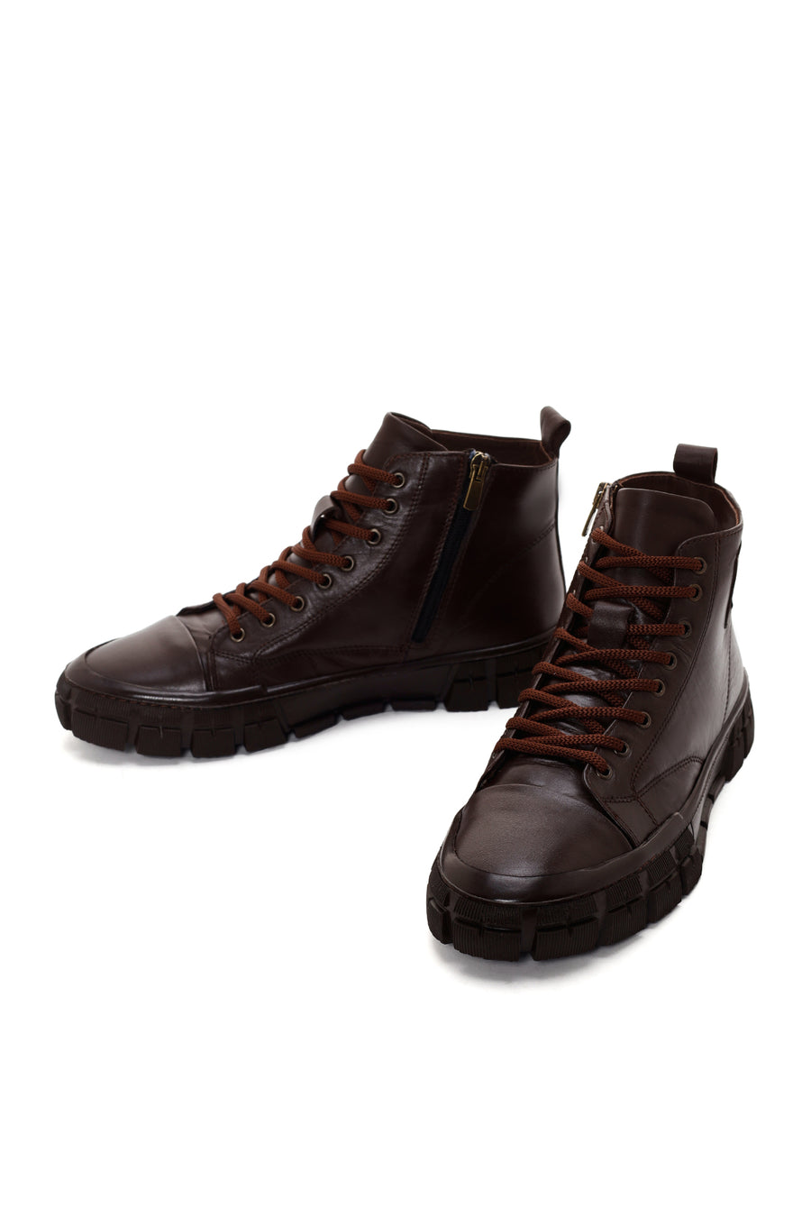 Men's Brown Leather High Top Sneaker