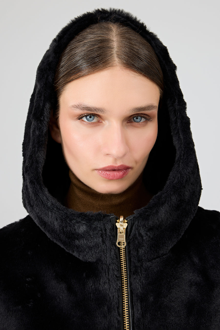 Gardena Women's Black Double-Sided Teddy Coat