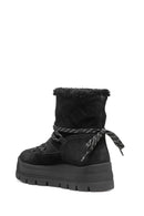 Geox Women's Black Spherica Ec7.1 Abx Waterproof Suede Leather Boots with Fur | Derimod