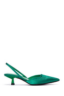 Women's Green Pointed Toe Heeled Shoes | Derimod