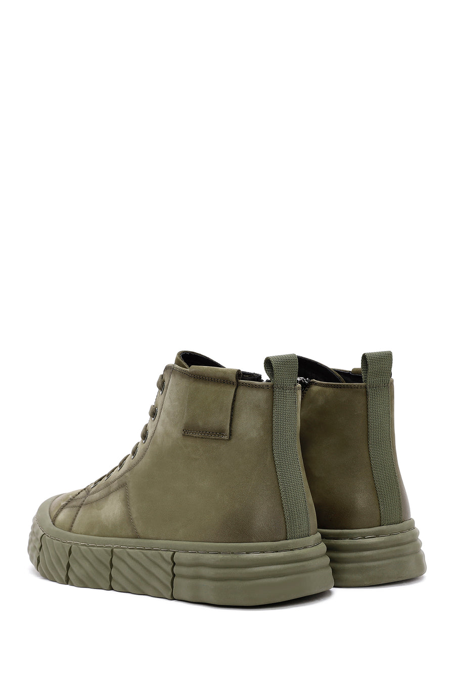 Men's Khaki Zippered Nubuck Sports Boots