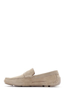 Men's Beige Suede Leather Loafer | Derimod