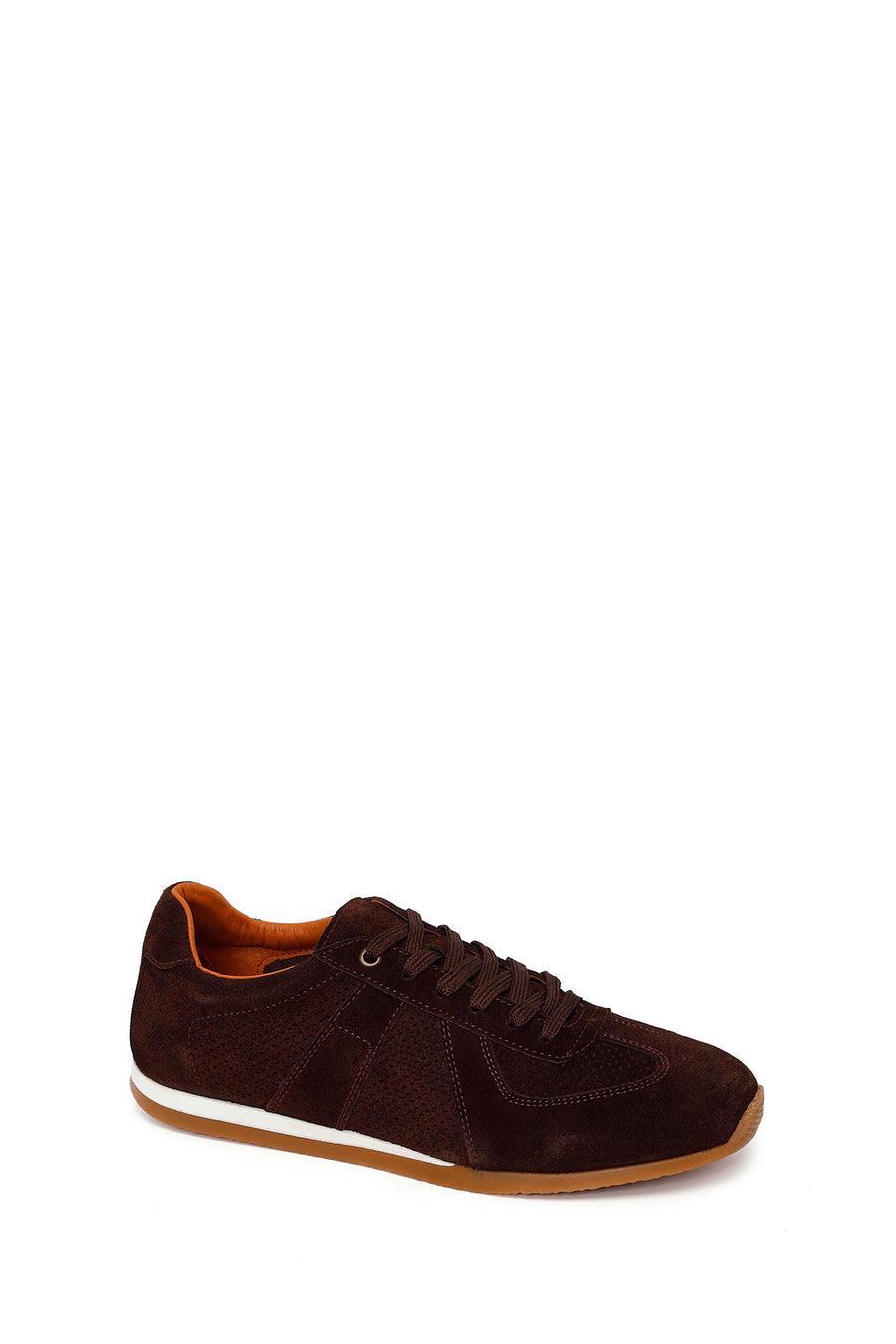 Male Brown Lace-Up Suede Leather Sneaker