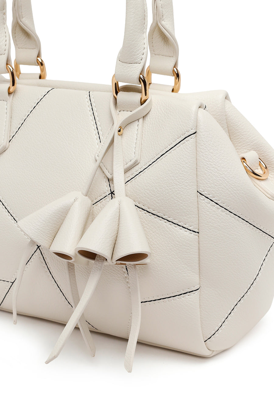 Woman Cream Long Strap Printed Shoulder Bag