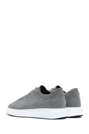 Men's Gray Nubuck Leather Sneaker | Derimod