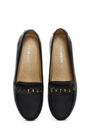 Women's Black Leather Loafer | Derimod