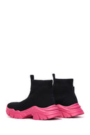 Women's Black Thick Sole High Top Sneaker | Derimod