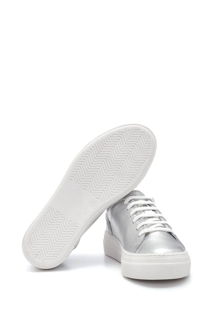 Kadın Deri Metalik Sneaker