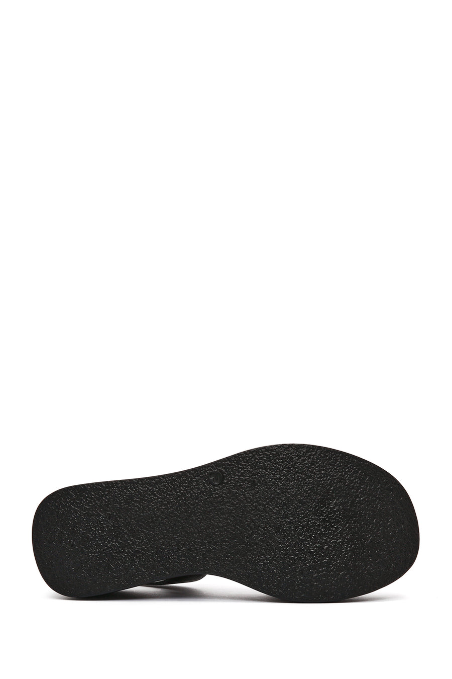 Women's Black Thick Soled Leather Comfort Sandals