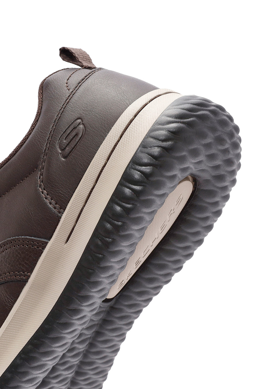 Skechers Men's Brown Delson Lace-Up Leather Casual Shoes