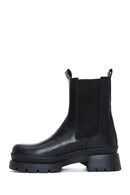 Women's Black Leather Chelsea Boots | Derimod