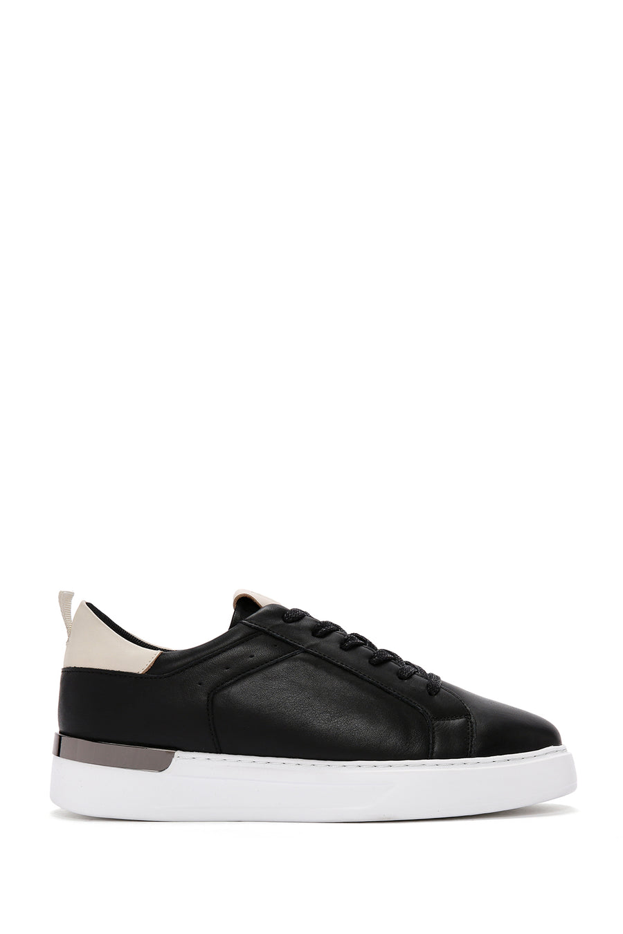 Men's Black Lace-up Leather Sneaker 24SFD684018 | Derimod