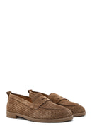 Women's Tan Suede Leather Loafer | Derimod