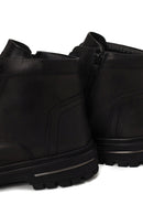 Male Black Lace-up Zip Closure Leather Boots | Derimod
