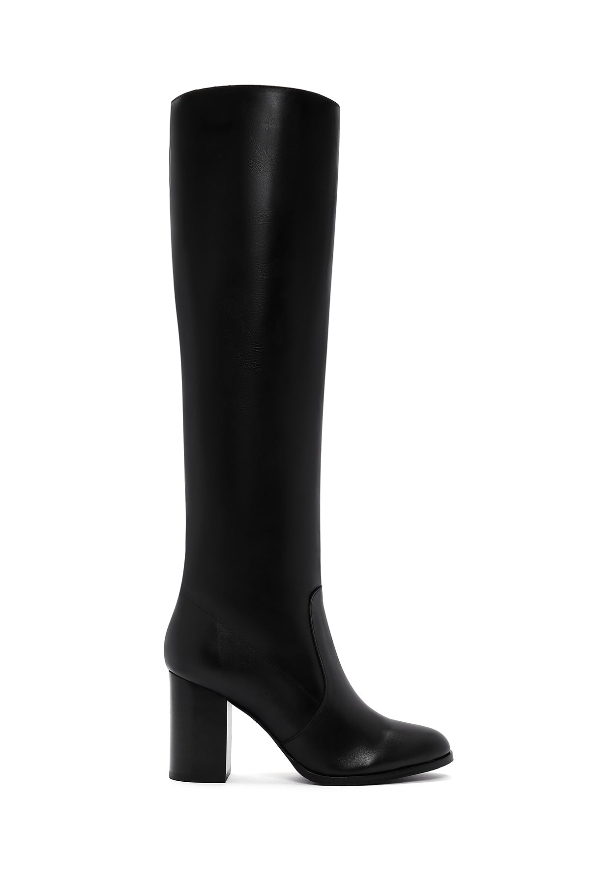 Women's Black Leather Heeled Boots 23WFD152718 | Derimod