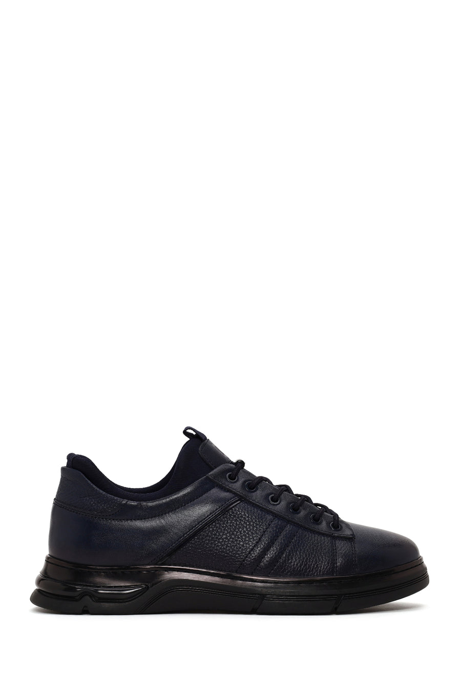 Erkek Lacivert Bağcıklı Deri Sneaker WM720011DF | Derimod