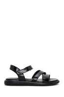 Women's Black Ankle Strap Leather Comfort Sandals | Derimod