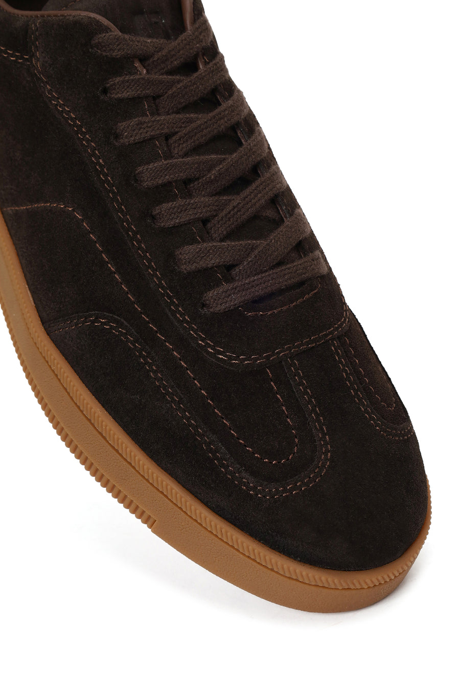 Male Brown Lace-Up Thick-Soled Suede Leather Sneaker