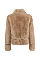 Livigno Woman Beige Short Teddy Coats | Derimod