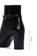 Women's Black Buckle Thick Heeled Classic Boots | Derimod