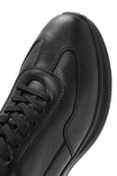 Men's Black Lace-Up Leather Casual Sneaker | Derimod