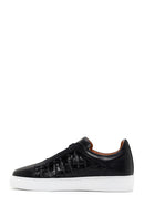 Men's Black Crocodile Leather Sneaker | Derimod