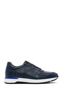 Men's Navy Blue Leather Sneaker | Derimod