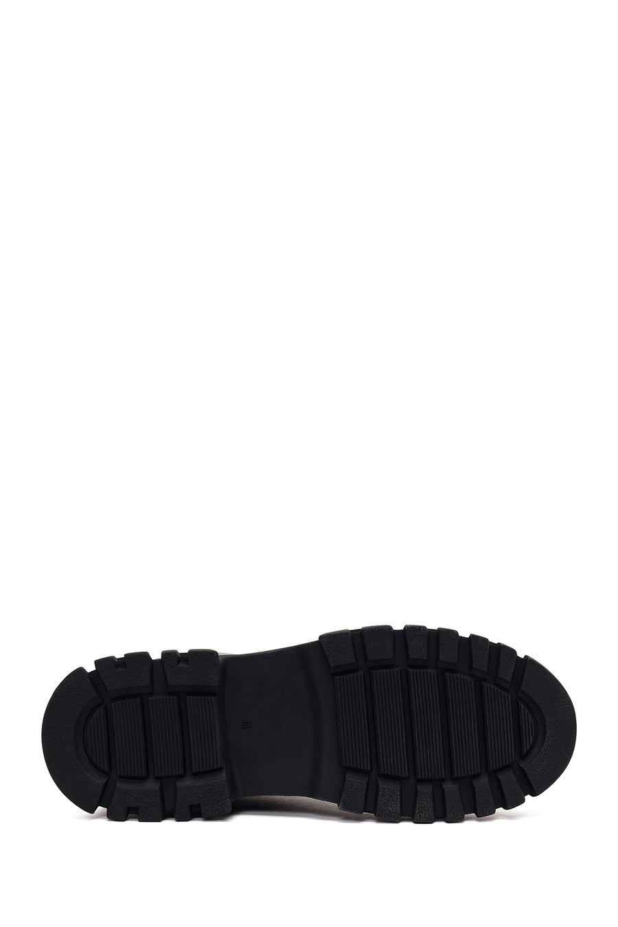 Woman Black Lace-up Zip Closure Thick-soled Combat Boots