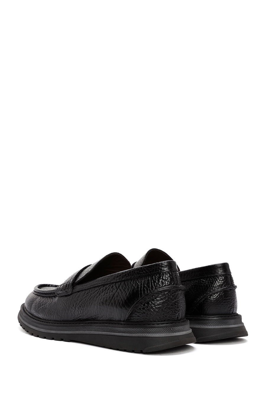 Men's Black Leather Casual Loafer