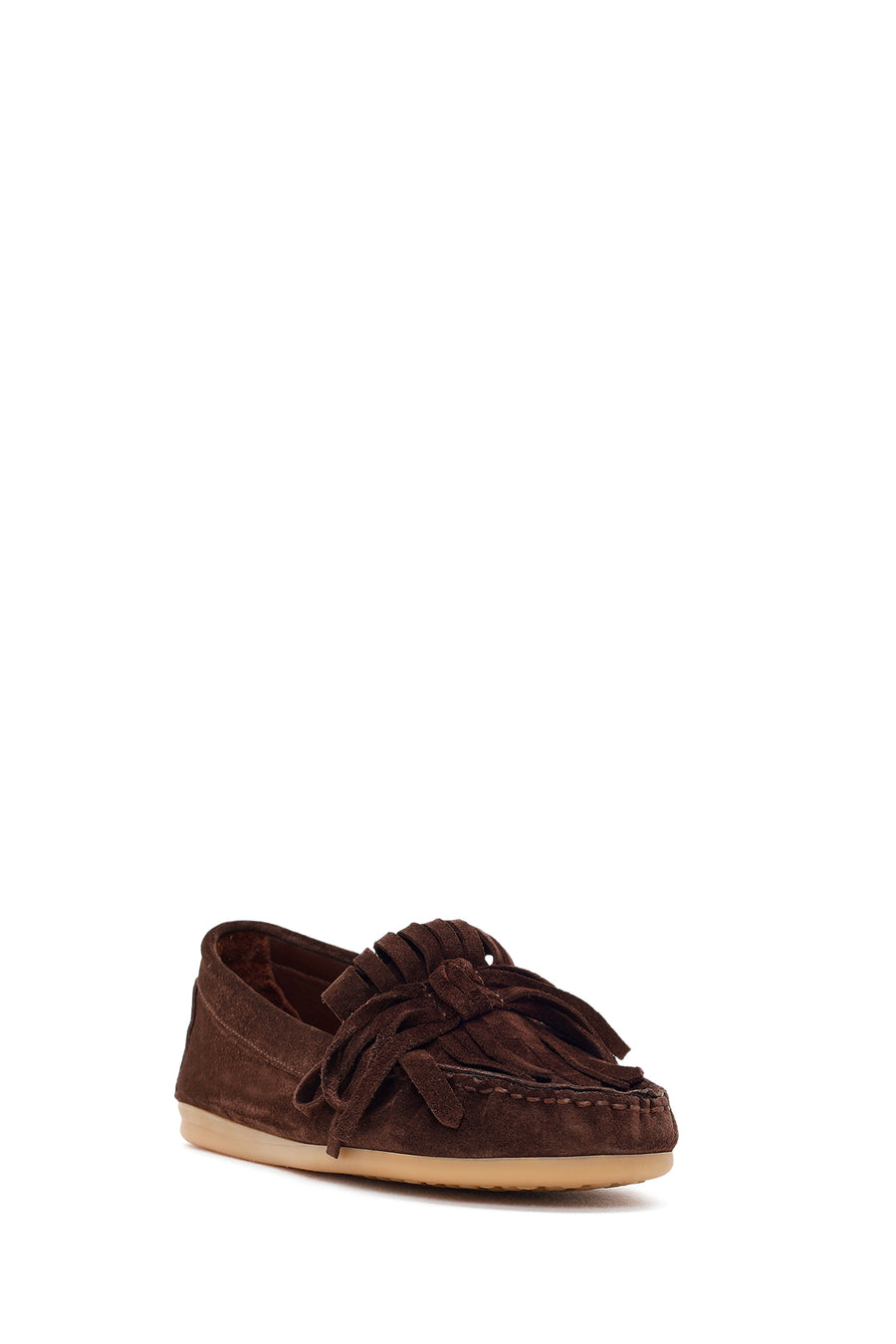Woman Brown Tasselled Suede Leather Loafers