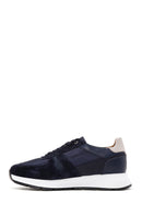 Men's Navy Blue Leather Sneaker | Derimod