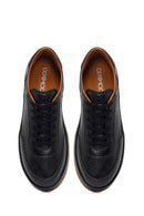Men's Black Lace-up Leather Sneaker | Derimod