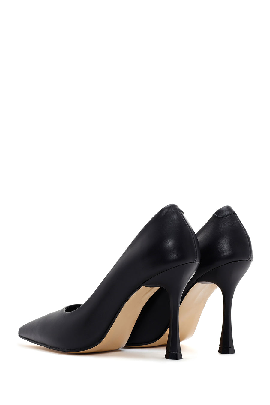 Kadın Siyah Deri Stiletto