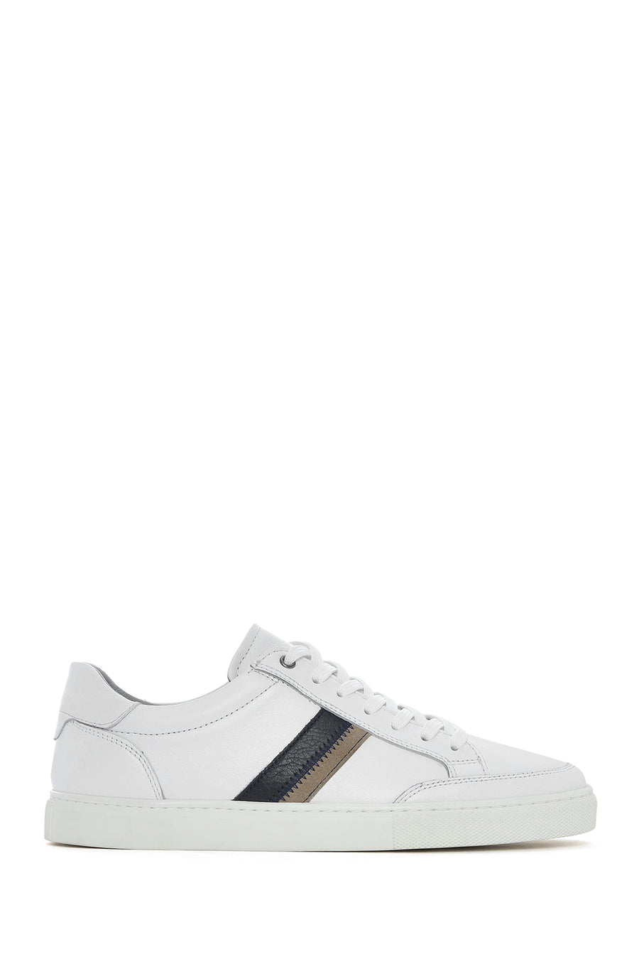 Men's White Lace-up Leather Sneaker 25SFD674618 | Derimod