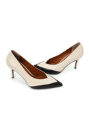 Woman Cream Thin Heeled Leather Stiletto | Derimod