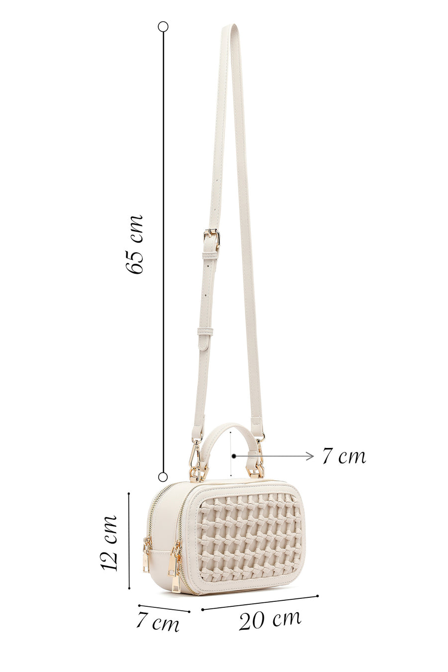 Women's Cream Knitted Crossbody Bag