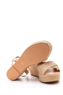 Women's Wedge Heeled Straw Sandals | Derimod