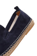 Men's Navy Blue Suede Leather Espadrille | Derimod