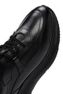 Men's Black Lace-Up Leather Casual Sneaker | Derimod