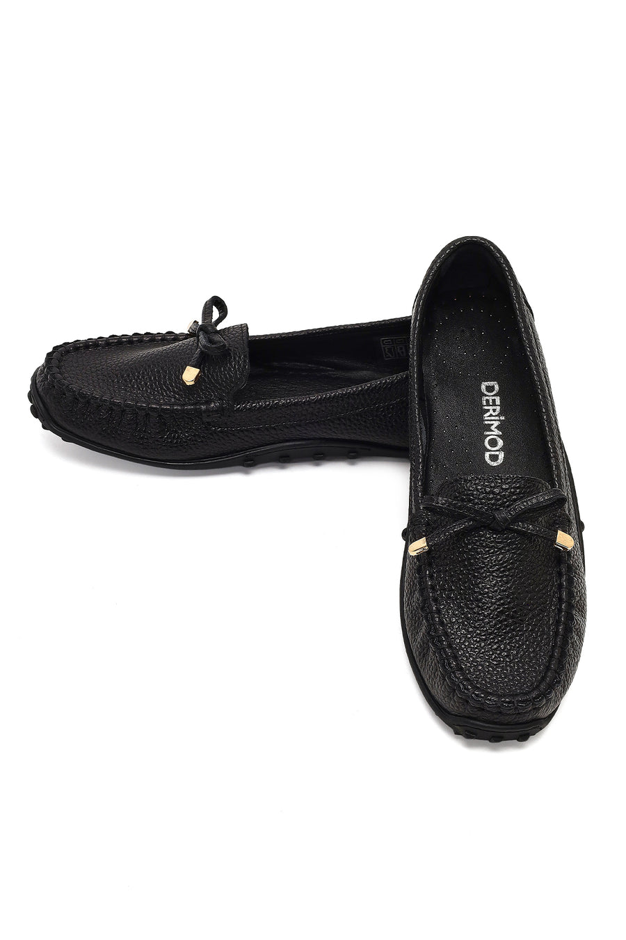 Kadın Siyah Püsküllü Deri Loafer